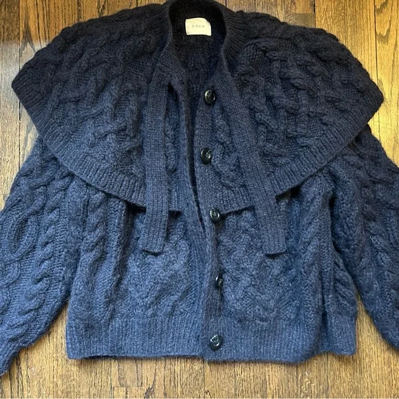 Doen Holland Cardigan in Navy L sweater  large alpaca - Picture 4 of 4